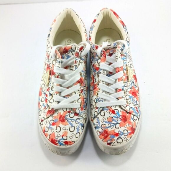 Guess Astray Multi Floral Sneaker Shoes Floral Alphabet Pattern Womans 7........ - Picture 5 of 14